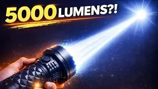 5000 Lumen Flashlight Test in Total Darkness