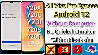 VIVO Y20 FRP Bypass Android 12 Vivo Y20G/Y20A/Y20S/Y20I/ Frp Bypass/Reset Google Account Lock 2024