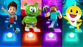 PAW Patrol vs Gummy Bears vs Minecraft vs Baby Shark | Tiles Hop EDM Rush