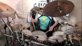 Latin drum improvisation with foot clave ostinato