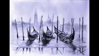 Как нарисовать Венецию. Как нарисовать лодку. Рисунки для срисовки