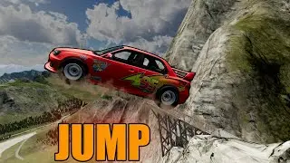 BeamNG Drive - Lightning McQueen Cars High Speed Jumps | GTGames