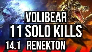 VOLIBEAR vs RENEKTON (TOP) | 11 solo kills | BR Master | 14.1