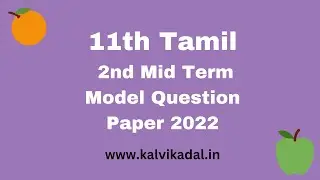 11th Tamil 2nd Mid Term Test Model Question Paper November 2022 | 11th Tamil 2nd Mid Term Question