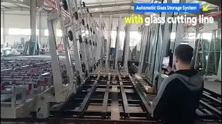 6100x3300mm Jumbo Size Automatic Glass Storage System with Automatic Glass Cutting Line 