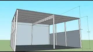 Estrutura metálica em 3d galpão 9x12