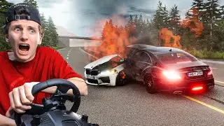 МАЖОРЫ НА CLS 63 S И BMW M5 F90 УСТРОИЛИ ШАШКИ НА ТРАССЕ...! | BeamNG.drive