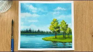 Watercolor Painting Scenery | Easy Step by Step Watercolor Tutorial for Beginners