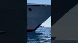 Flyboarding past superyacht Starlust at the Monaco Yacht Show ⚓️