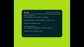 Python openpyxl - Vertically align cell to center