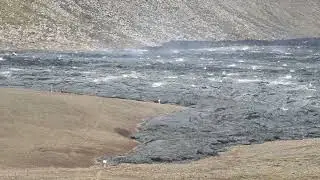 Smoking lava from Fagradalsfjall Volcano in Iceland