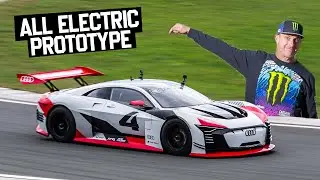 Ken Block Shreds  Audi  e-tron Vision GT Prototype & 11,500rpm Audi V8 DTM Car