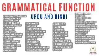 Grammatical Functions In Urdu and Hindi?  All 