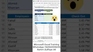Extract Names List for Late Arrivals and Early Leavers in Excel 
