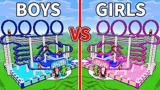 Mikey and JJ vs GIRLS: ROLLER COASTER in Minecraft! Maizen