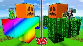 JJ and Mikey: SECRET GIANT GOLEM BATTLE in Minecraft - Maizen