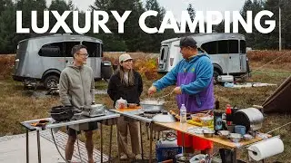 Airstream x Snow Peak luxury camping & cooking Korean food for friends and family