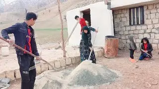 Nomadic family's battle for a better life: construction of a nomadic shelter