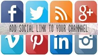 how to add social link on youtube channel art 2017