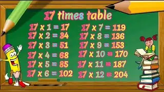 17 times table | multiplication of 17 |