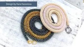 Beaded rope necklace tutorial | Prismatic Right Angle Weave | Project 