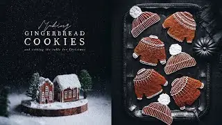 Making gingerbread cookies and setting the table for Christmas