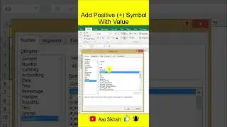 Add Positive Symbol with value in excel
