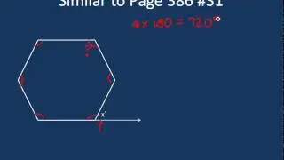Page 386 #31 Finding the exterior angle of a regular hexagon