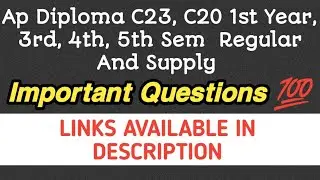 ap diploma C20, C23 regular and supply important questions| ap diploma important questions|