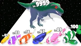 Evolution Merge Fish Dino - Level Up Dinosaur Max Level Gameplay