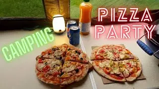 Cooking real pizza at the campsite on the grill. ASMR.