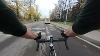 Saturday bike ride in autumn Moscow