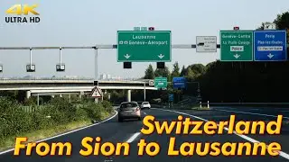 Driving In Switzerland From Sion to Lausanne. Outdoor Travel