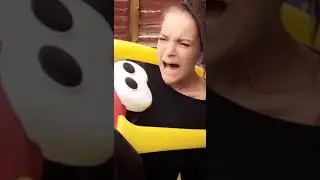 Woman stuck in kid's red and yellow car struggles to get out | CONTENTbible