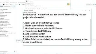 How to add TestNG library on Java Eclipse
