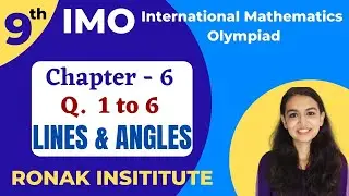 IMO | Class 9th | Lines and Angles |  Maths Olympiad | In Hindi | Question 1 to 6