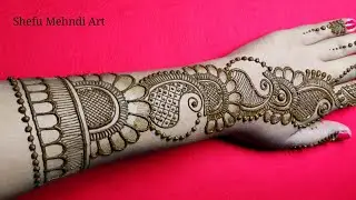 Shaded arabic full hand bridal mehandi design
