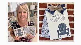 How to decoupage pretty paper napkins on a painted wood tag with an iron