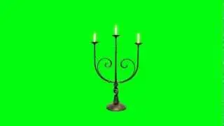 Candle Stick Burning Flame - Green Screen Animation