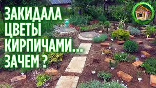 Закидала кирпичами цветы. Пересаживаю цветы из опасного места. 286 серия