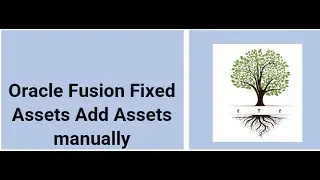 Oracle Fusion Cloud Fixed Assets Add Asset Manually
