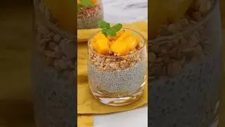 Mango Chia Pudding 🥭 #mango #pudding #shorts