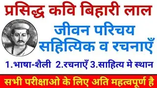 कविवर बिहारीलाल जी  का जीवन परिचय।