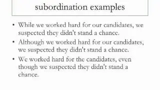 WRITING STYLE 5: Subordination
