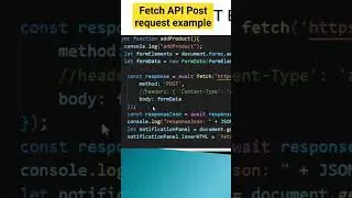 Post request example using Fetch Api #fetch #javascript