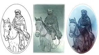 The Art of Niello, knight drawing and hand engraving!