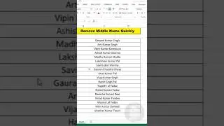 How to remove middle name in Excel | कैसे middle name को Remove / Delete करें आसानी से Excel में |
