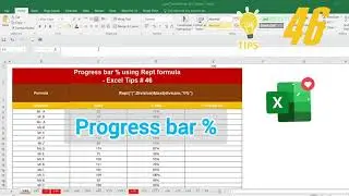 How to create PROGRESS BAR % in excel 