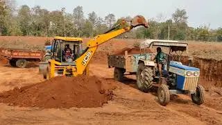 Swaraj Tractor Tipper bs6 first time work Loading Mud new jcb 3dx| TATA 2518 Tipper | JCB KHUDAI