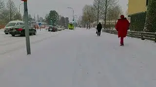 ~ 5 km aerobic cycling in snowy city for increasing stamina in every situation.